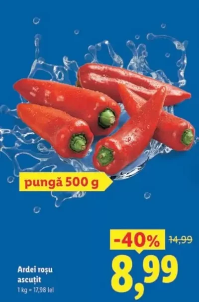 Ardei roșu ascuțit — pungă 500 g