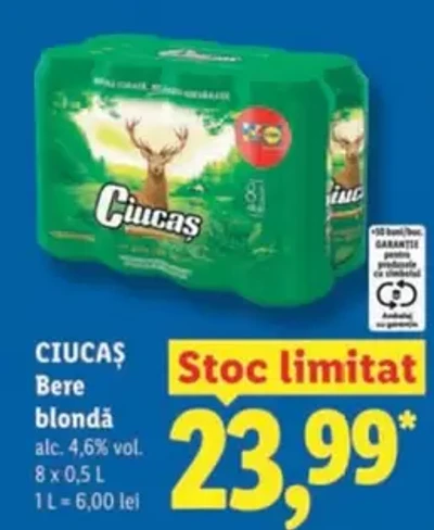 Bere blondă — alc. 4,6% vol. 8 x 0,5 L