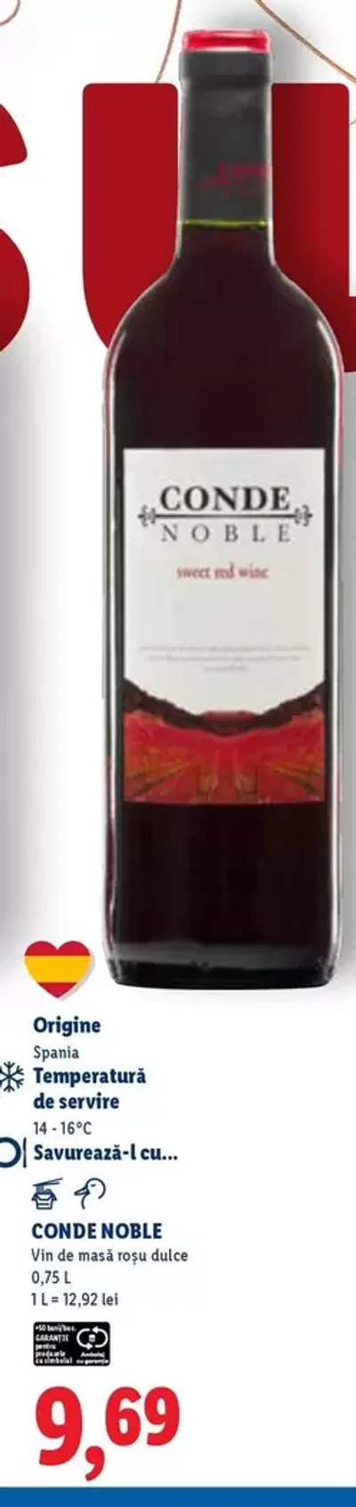 CONDE NOBLE — Vino de mesa tinto dulce