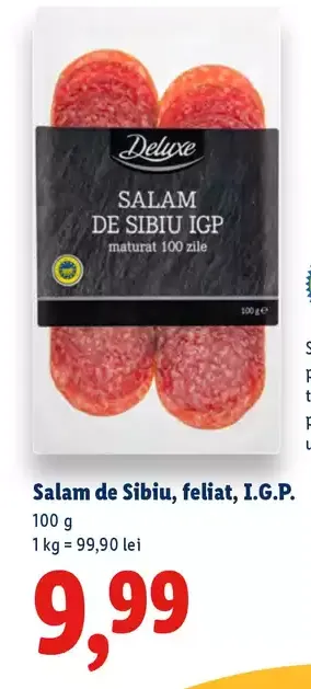 Salam de Sibiu, feliat, I.G.P.