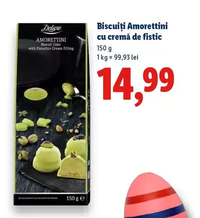 Biscuiți Amorettini cu cremă de fistic