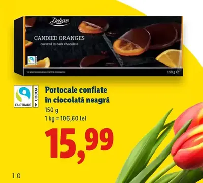 Portocale confiate în ciocolată neagră