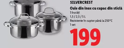 Oale din inox cu capac din sticlă