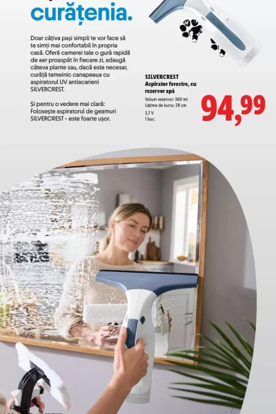 Aspirator geam — Rezervor: 500 ml, Lățime de lucru: 28 cm